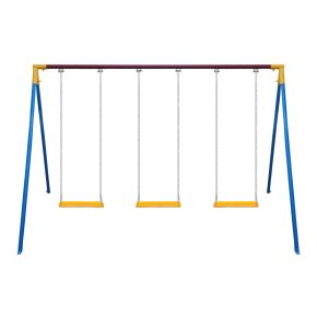 Balanço Infantil Tradicional em Aço 3 Lugares c/ Assento em Madeira - Esportes Express - Cód. 0871-3